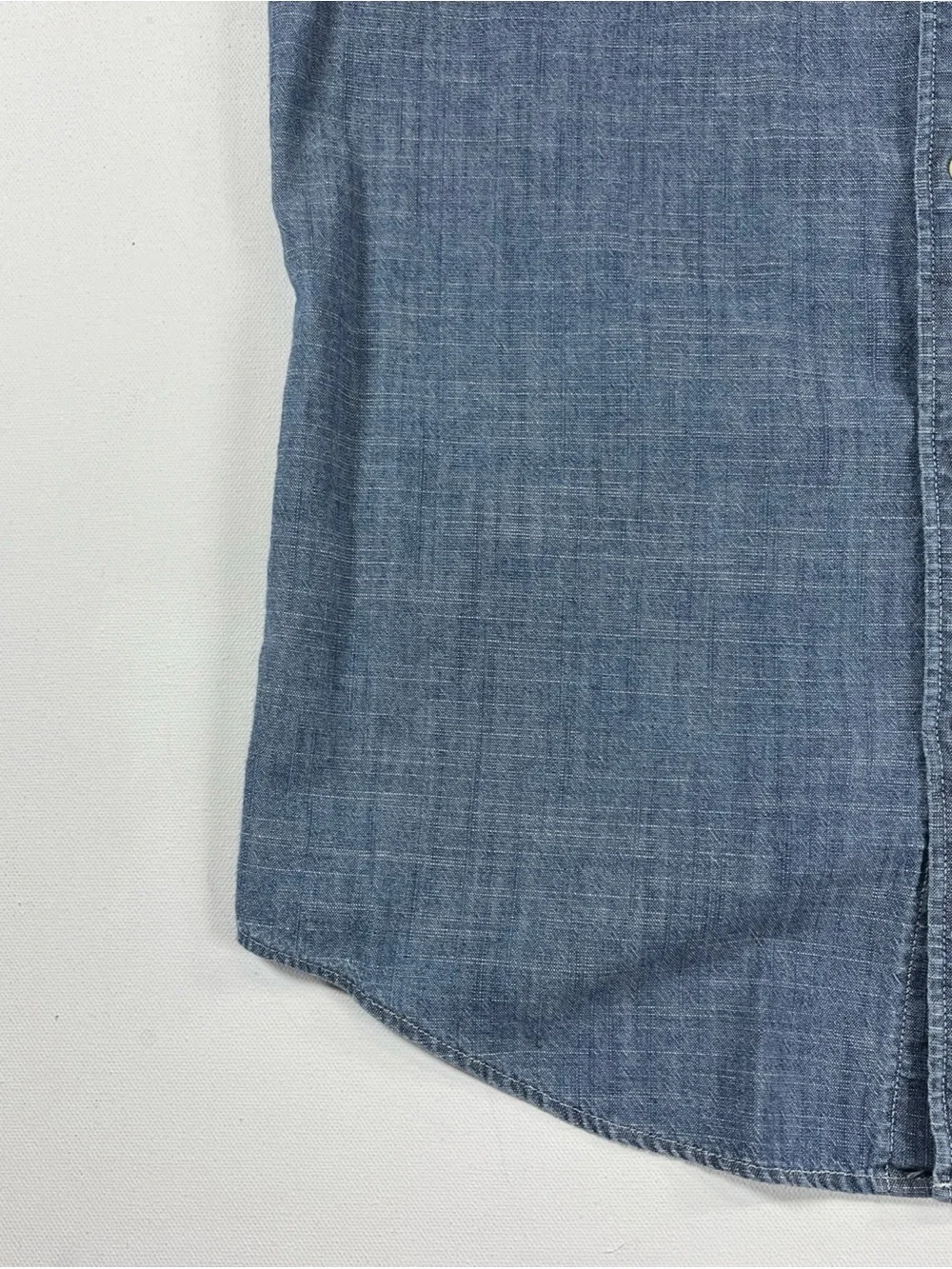 J Crew Chambray Shirt Short Sleeve Button Down Slim Fit Pocket Blue Men’s S